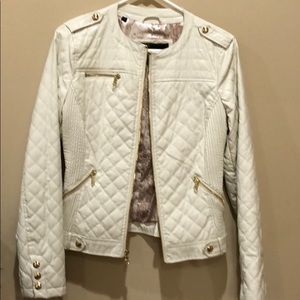 Leather moto jacket - lined- size medium